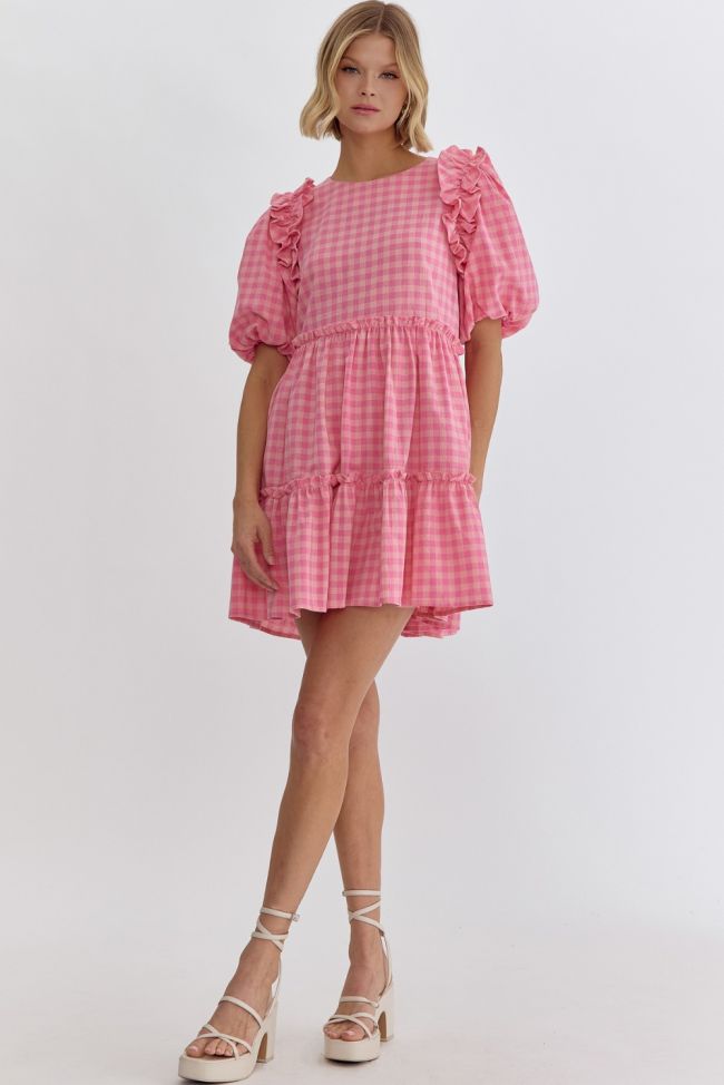 Pink Plaid Dress